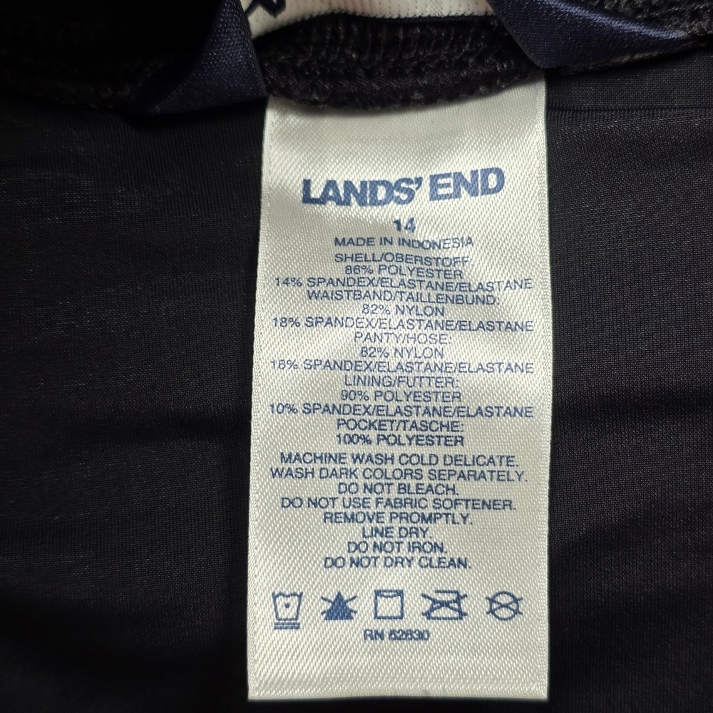 Lands End Black Active Board Shorts Swim Shorts with Liner Womens 14 Pocket - Picture 9 of 14